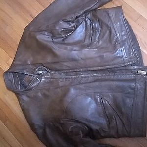 🏍️ Vintage KAWASAKI BROWN  Suupple Leather MOTORCYCLE JACKET UNISEX